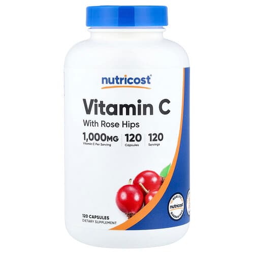 Nutricost, Vitamin C with Rose Hips, 120 Capsules