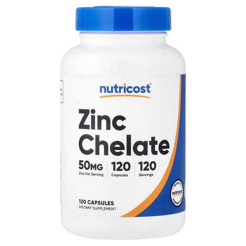 Nutricost, Zinc Chelate, 50 mg, 120 Capsules