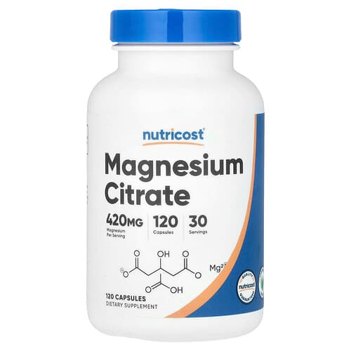 Nutricost, Magnesium Citrate, 120 Capsules (105 mg per Capsule)