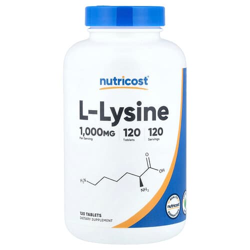 Nutricost, L-Lysine, 1,000 mg, 120 Tablets