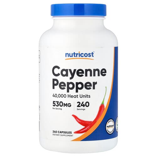 Nutricost, Cayenne Pepper, 530 mg, 240 Capsules