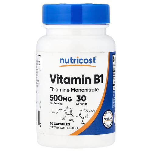 Nutricost, Vitamin B1, 500 mg , 30 Capsules