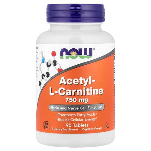 NOW Foods, Acetyl-L Carnitine, 750 mg, 90 Tablets