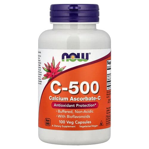 NOW Foods, C-500, Calcium Ascorbate-C, 100 Veg Capsules