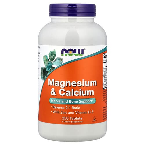 NOW Foods, Magnesium & Calcium With Zinc and Vitamin D-3, 250 Tablets