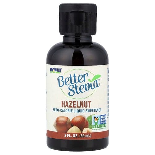 NOW Foods, Better Stevia®, Zero-Calorie Liquid Sweetener, Hazelnut, 2 fl oz (59 ml)