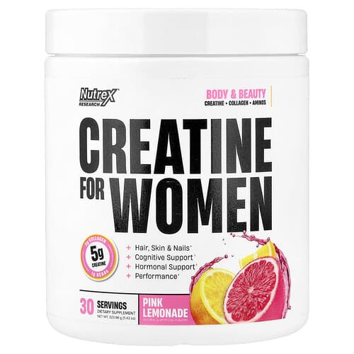 Nutrex Research, Creatine For Women, Pink Lemonade, 11.43 oz (323.98 g)