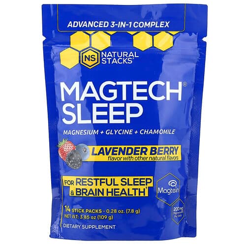 Natural Stacks, MagTech® Sleep, Lavender Berry, 14 Stick Packs, 0.28 oz (7.8 g) Each
