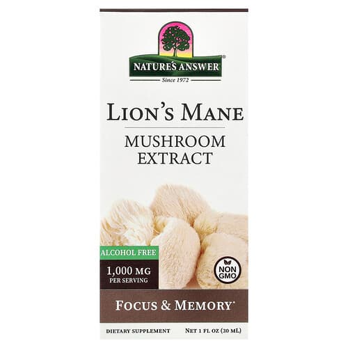 Nature's Answer, Lion's Mane, Mushroom Extract, Alcohol Free, 1 fl oz (30 ml)