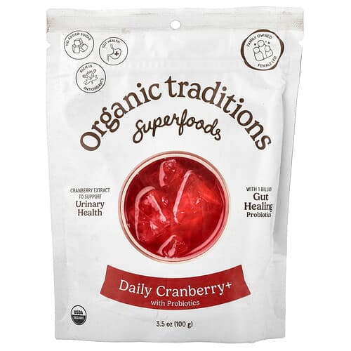 Organic Traditions, Superfoods, Daily Cranberry+ with Probiotics, 3.5 oz (100 g)