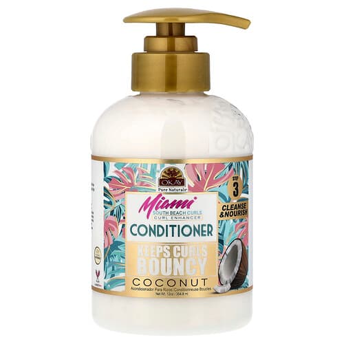 Okay Pure Naturals, Miami South Beach Curls, Conditioner, Coconut , 12 oz (354.8 ml)