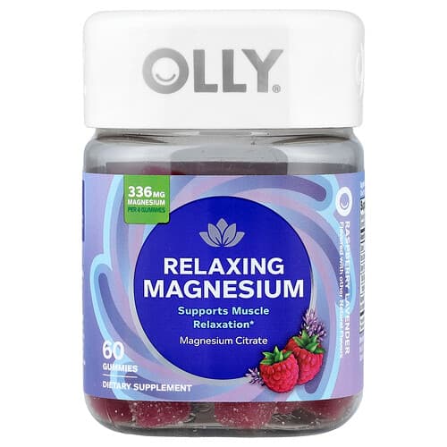 OLLY, Relaxing Magnesium Gummies, Raspberry Lavender, 60 Gummies (84 mg per Gummy)