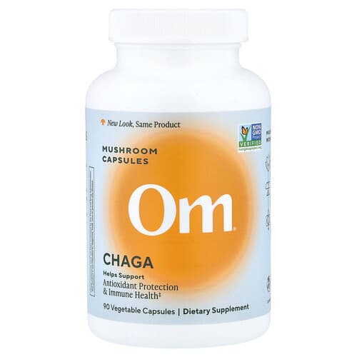 Om Mushrooms, Chaga Mushroom Capsules, 90 Vegetable Capsules (666 mg per Capsule )