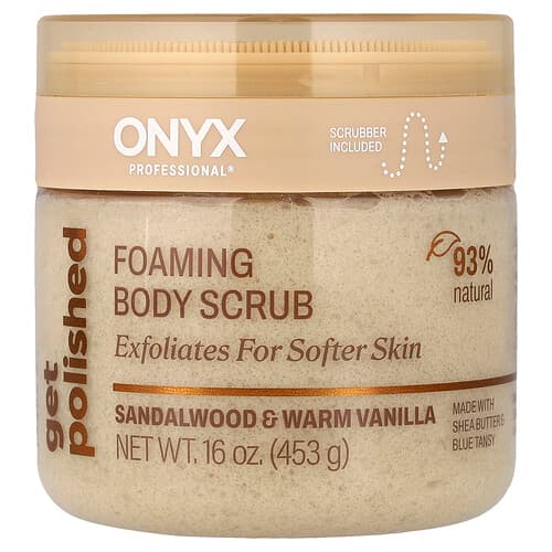 Onyx Professional, Get Polished, Foaming Body Scrub, Sandalwood & Warm Vanilla, 16 oz (453 g)