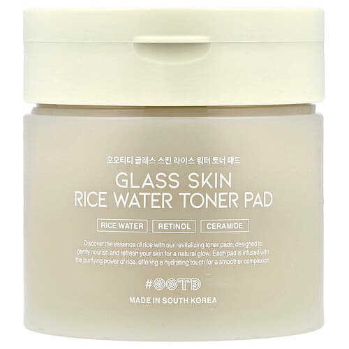 OOTD, Glass Skin Rice Water Toner Pad, 70 Pads
