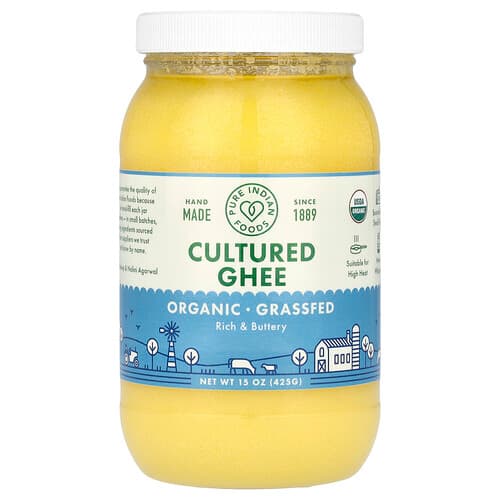 Pure Indian Foods, Organic Cultured Ghee, 15 oz (425 g)