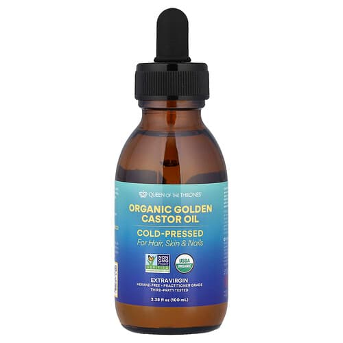 Queen of the Thrones, Organic Golden Castor Oil, Cold-Pressed, 3.38 fl oz (100 ml)