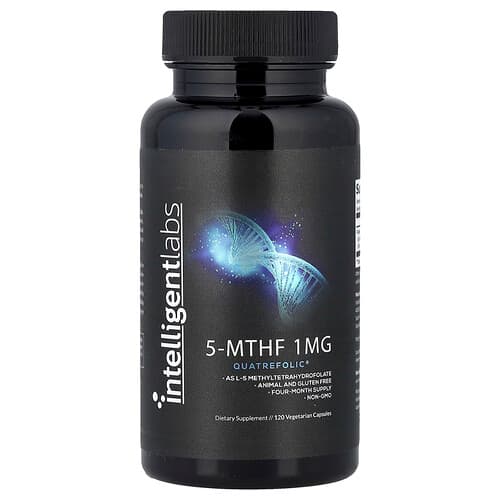 Intelligent Labs, 5-MTHF, 1 mg, 120 Vegetable Capsules