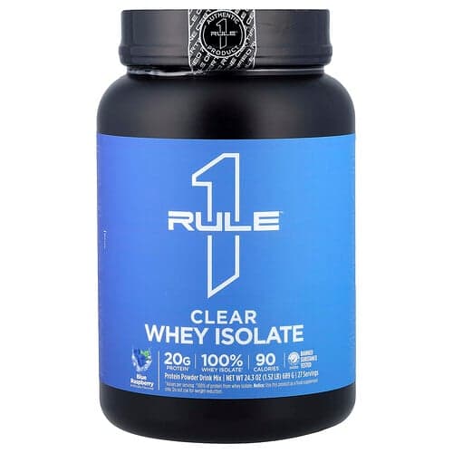 Rule One Proteins, Clear Whey Isolate, Blue Raspberry, 1.52 lb (689 g)