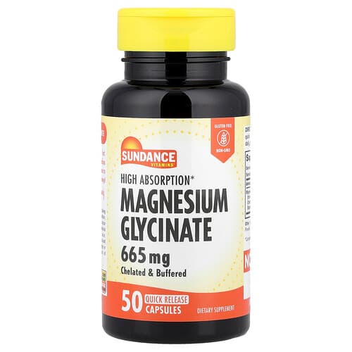 Sundance Vitamins, High Absorption Magnesium Glycinate, 665 mg, 50 Quick Release Capsules