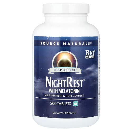 Source Naturals, Sleep Science®, NightRest™ With Melatonin, 200 Tablets
