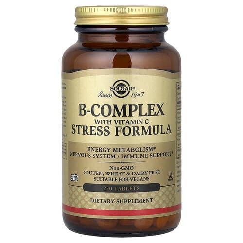 Solgar, B-Complex with Vitamin C Stress Formula, 250 Tablets