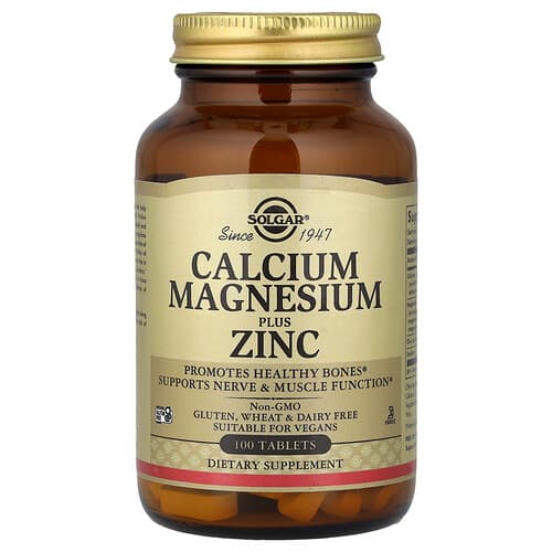 Solgar, Calcium Magnesium plus Zinc, 100 Tablets