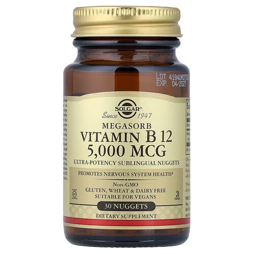 Solgar, Megasorb, Vitamin B12, 5,000 mcg, 30 Nuggets