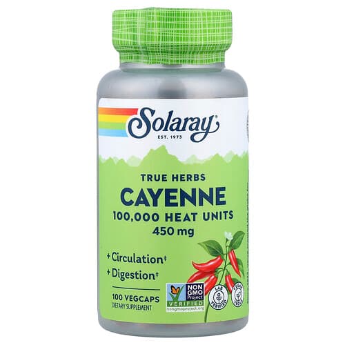 Solaray, True Herbs, Cayenne, 450 mg, 100 VegCaps