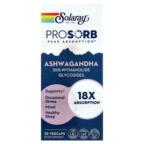Solaray, Ashwagandha, 30 VegCaps (240 mg per VegCap)