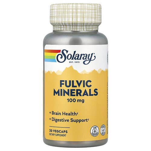 Solaray, Fulvic Minerals, 100 mg, 30 VegCaps