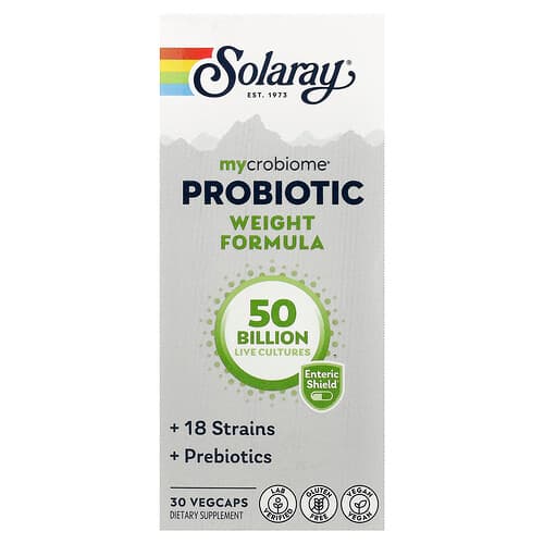 Solaray, Mycrobiome® Probiotic Weight Formula, 30 VegCaps