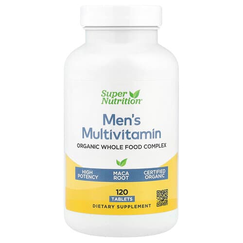 Super Nutrition, Organic Whole Food Men's Multivitamin with Organic Amla Extra, Organic Sunflower Extract, Organic Moringa Extract, and Organic