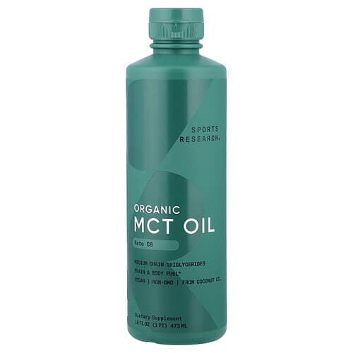 Sports Research, Organic MCT Oil, Keto C8, 16 fl oz (473 ml)
