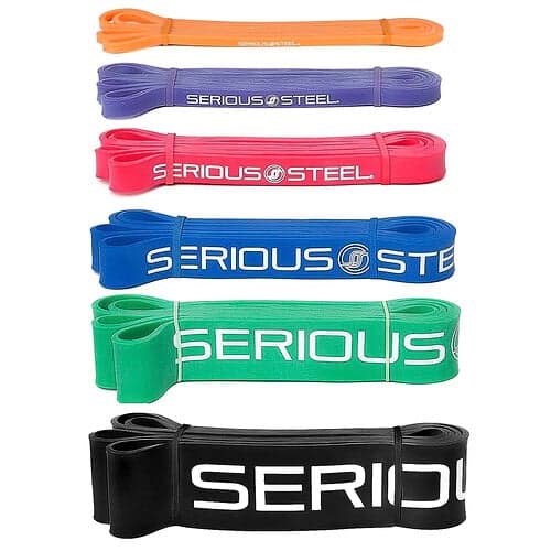 Serious Steel Fitness, 32 Inch Resistance Band, Complete Set, 6 Piece Set