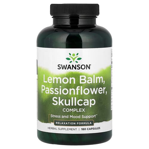 Swanson Vitamins, Lemon Balm, Passionflower, Skullcap Complex, 180 Capsules