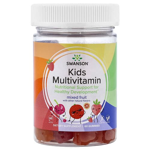 Swanson Vitamins, Kids Multivitamin Gummies, Mixed Fruit, 60 Gummies