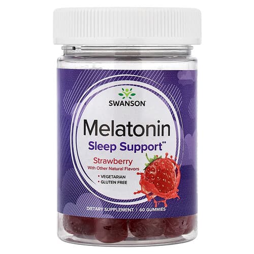 Swanson Vitamins, Melatonin Gummies, Strawberry, 60 Gummies