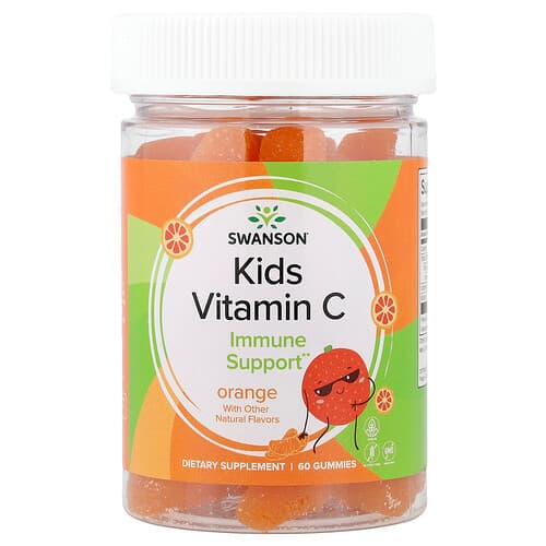 Swanson Vitamins, Kids Vitamin C, Orange, 60 Gummies