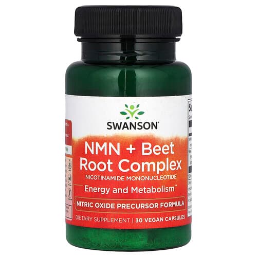 Swanson Vitamins, NMN + Beet Root Complex, 30 Vegan Capsules