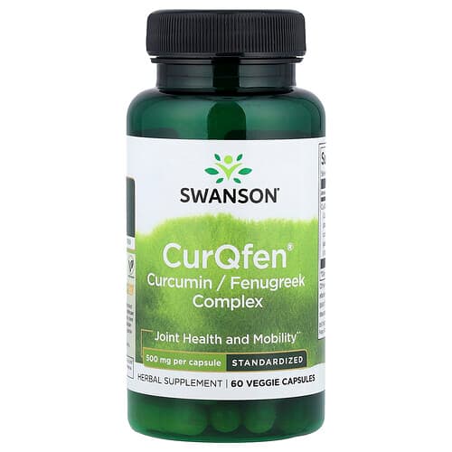 Swanson Vitamins, CurQfen® Curcumin/Fenugreek Complex, Standardized, 500 mg, 60 Veggie Capsules