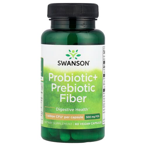 Swanson Vitamins, Probiotic + Prebiotic Fiber, 60 Vegan Capsules