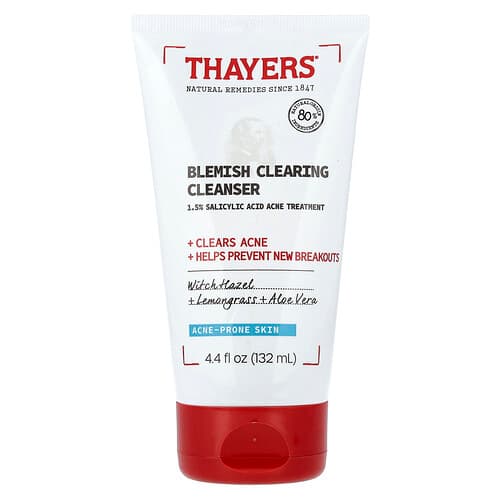 Thayers, Blemish Clearing Cleanser, Acne-Prone Skin, 4.4 fl oz (132 ml)
