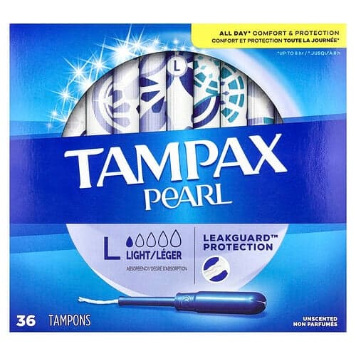 Tampax, Pearl, Light, Unscented, 36 Tampons