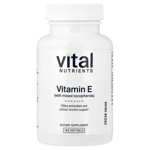 Vital Nutrients, Vitamin E With Mixed Tocopherols, 100 Softgels