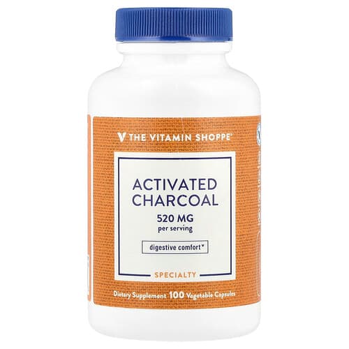 The Vitamin Shoppe, Activated Charcoal, 100 Vegetable Capsules (260 mg per Capsule)
