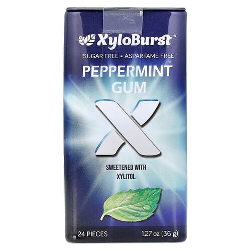 Xyloburst, Xylitol Gum, Peppermint, 24 Pieces, 1.27 oz (36 g)