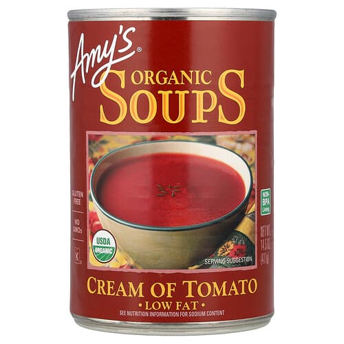 Amy's, Organic Soups, Cream of Tomato, Low Fat, 14.5 oz (411 g)