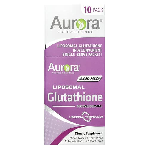 Aurora Nutrascience, Micro-Pack+®, Liposomal Glutathione , 10 Packets, 0.46 fl oz (13.5 ml) Each