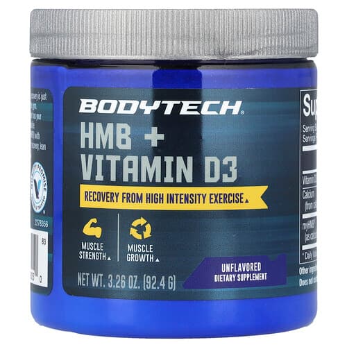 BodyTech, HMB + Vitamin D3, Unflavored, 3.26 oz (92.4 g)